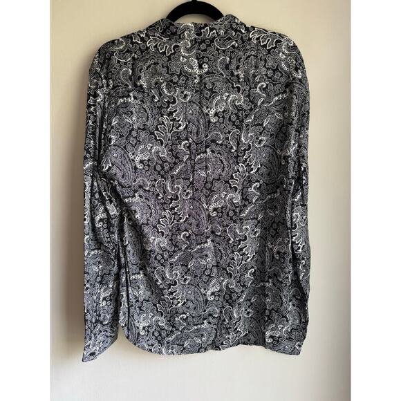 The Kooples Paisley Print Button-Down Shirt Unisex Men’s Size Small 100% Viscose - Picture 7 of 8